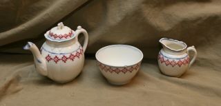 Antique English Staffordshire Stick Spatter Waste Bowl Tea Pot Creamer