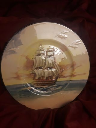 Vintage Royal Doulton English Famous Ships Victory Lord Nelson Plate Charger