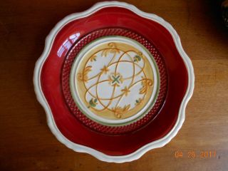 2 Fitz And Floyd Red Salad Plates 8 3/8 " 38/428.