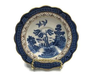 Booths Real Old Willow A8025 Saucer Only Blue White Gold Trim England Pristine