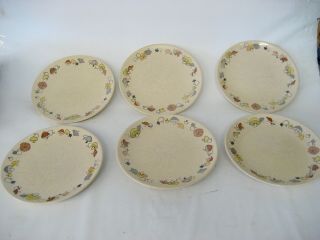 Set Of 6 Salad Plates In The Woodlore Pattern By Franciscan Pottery