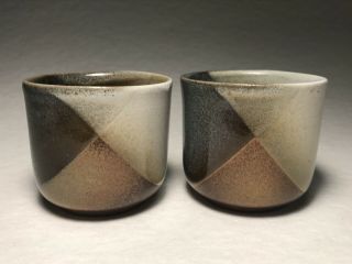 Vintage Pair Pottery Craft Cups,  Guinomi Yunomi,  Robert Maxwell Studio Ceramics