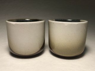 Vintage Pair Pottery Craft Cups,  Guinomi Yunomi,  Robert Maxwell Studio Ceramics 2
