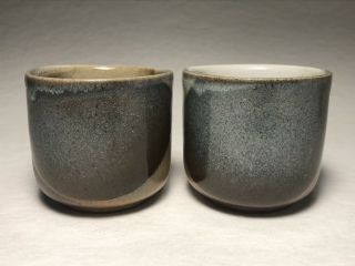 Vintage Pair Pottery Craft Cups,  Guinomi Yunomi,  Robert Maxwell Studio Ceramics 4