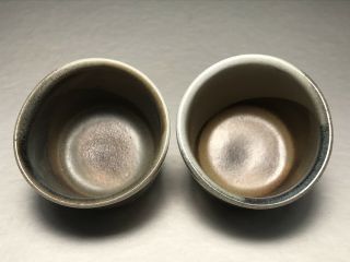 Vintage Pair Pottery Craft Cups,  Guinomi Yunomi,  Robert Maxwell Studio Ceramics 5