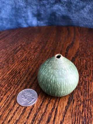 Vintage Tiny Green Glazed Clay Vase