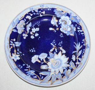Rare Antique Ashworth Flow Blue Plate Morning Glories 6
