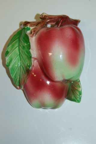 Vintage Wall Pocket 4 " Wide X 4 1/2 " Tall - Red Apples