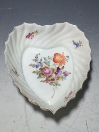 Antique Ohme Herman Silesia German Heart Shape Porcelain Dish