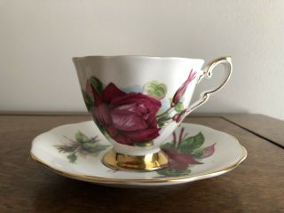 Royal Standard Roses Tea Cup Saucer Fine Bone China Grand Gala Harry Wheatcroft
