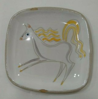 Glidden Horse Plate Mid Century Modern 1950s Ceramic Menagerie Animal 2 Chips