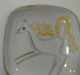 Glidden Horse plate Mid Century Modern 1950s Ceramic Menagerie Animal 2 Chips 3