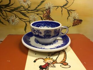 Jackson China Coffee Cup & Saucer Blue Willow Vintage Restaurant Hotel Ware