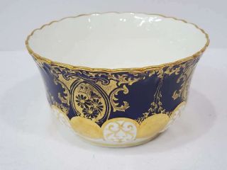 Antique Aynsley Bone China Cobalt Blue & Gilded Gold Bowl,  2 7/8 " Tall