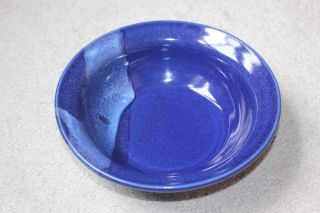 Ceramic Pottery Cobalt Blue Serving Decorative Bowl 2.  5 " Tall 8 1/4 " Diameter