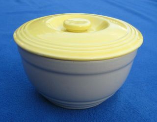 Vintage Hall Pottery Bowl Made For Ge General Electric Ovenware Gray,  Yellow