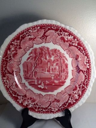Vintage Mason - Made In England Vista Pink - Red 9 " Dinner Plate