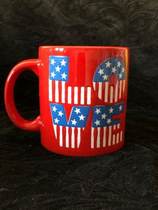 Waechtersbach Usa American Flag Love Heart Patriotic Coffee Mug W Germany