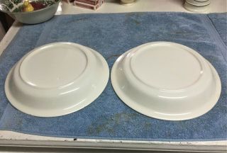 2 ROYAL CHINA CURRIER & IVES OLD GRIST MILL PIE PLATES / 10 INCHES / BLUE 3