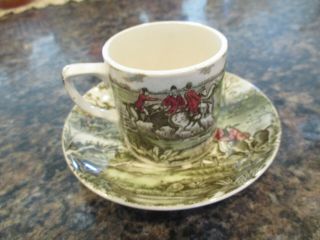 Vintage Demitasse Cup And Saucer Tally Ho Johnson Bros.