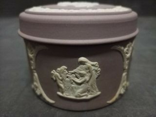 Wedgwood Lilac & White Jasperware Pomade Box England
