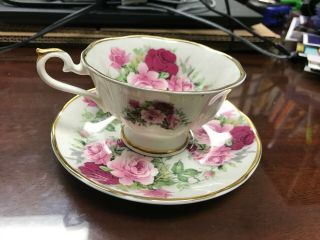 Crown Victorian Staffordshire Tea Cup And Saucer England Vintage Fine China