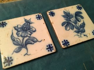 Antique Delft Blue Holland Ceramic Tiles Netherlands