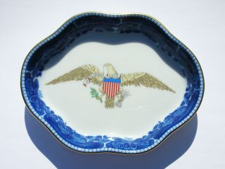 Michelle Obama - Mottahedeh American Eagle Trinket Dish Blue Willow & Gold Trim