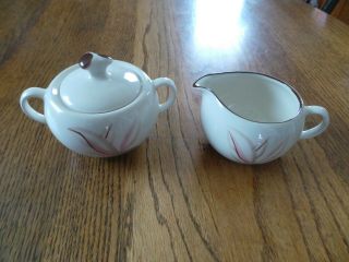 Vintage Winfield China Dragon Flower Pair Sugar And Creamer With Lid