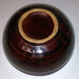 Marcrest Brown Stoneware Daisy Dot Pattern Smal Bowl USA Pottery 3