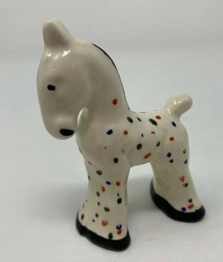Unusual Stangl Pottery Miniature Draft Horse Confetti Polka Dot Decoration