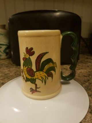 Vintage Metlox Pottery Poppytrail California Provincial Rooster Tankard Mug