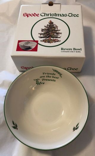 Spode Christmas Tree " Friends Are The Best Presents " Bowl Box Holiday Gift