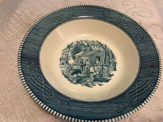 Vintage Currier And Ives Large 9 Inch Serving Bowl Maple Sugaring By Royal China