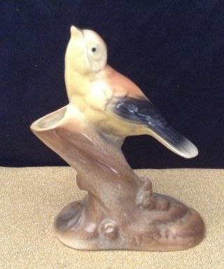 Vintage Royal Copley Warbler Bird Bud Vase Figurine 5”