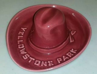 Vintage Cowboy Hat Ashtray Yellowstone Park Bauer California Pottery
