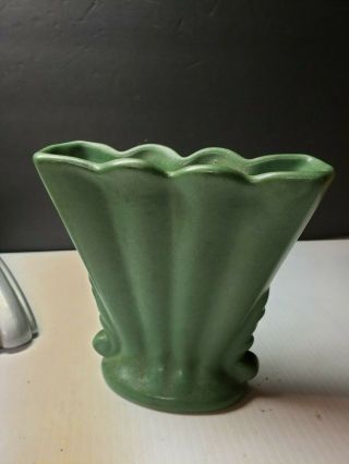 Vintage Matte Green Arts And Crafts Mission Pottery Vase