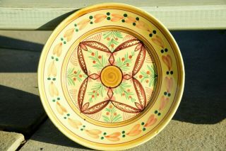 Antique Quimper France Soleil Folk Art Faience Plate 8 Inches - Colorful