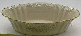 Vintage Lenox China Harvest Server Porcelain Gold Gilt 8 " Oval Serving Bowl
