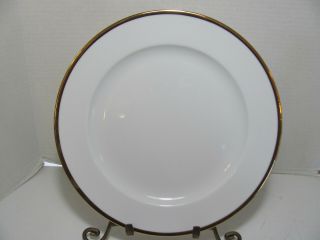 World Market China Set Of 4 Dinner Plates White With Gold Trim