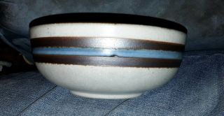 Vintage Otagiri Horizon Stoneware Blue Brown Band Cereal Bowl Approx 6 "