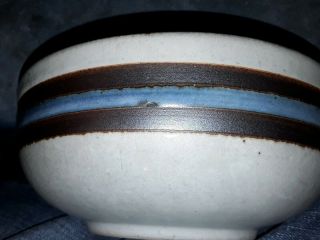 Vintage Otagiri Horizon Stoneware Blue Brown Band Cereal Bowl Approx 6 