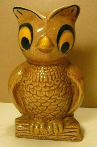 Vintage Sixties Dime Store Ceramic Owl Wall Pocket Planter Hand Painted Japan