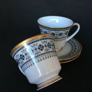 Scheherazade 2044 Noritake Fine China Cups & Saucers Set Of 2