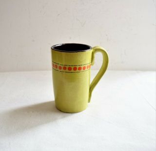 Hand Made Stoneware Pottery Coffee Mug Cup Gloss Yellow Tan Glaze