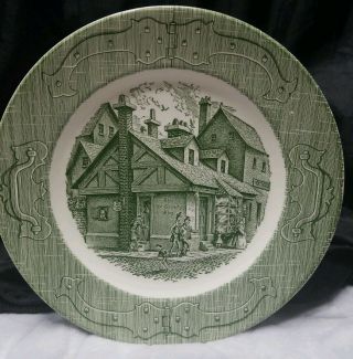 Vintage " The Old Curiosity Shop " Royal China Usa Dinnerplate Currier & Ives "