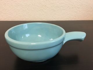 Vintage Mid Century Heinz By Mccoy Turquoise Pottery Soup Chili Bowl W Handle