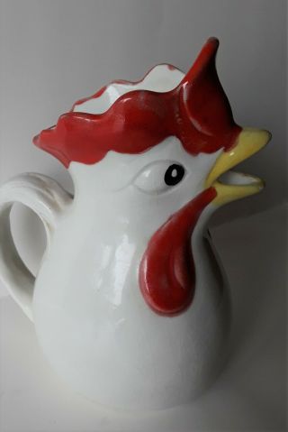 Vintage Made In Italy Ceramic Chicken / Rooster Creamer Pottery Pitcher