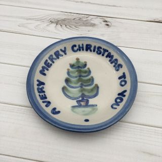 M.  A.  Hadley Pottery " A Very Merry Christmas To You " Coaster Plate 4.  25 "