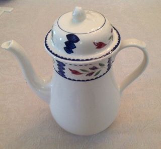 Adams Fine China England Lancaster Coffee Pot With Lid 7 3/8 " In 6 Cup